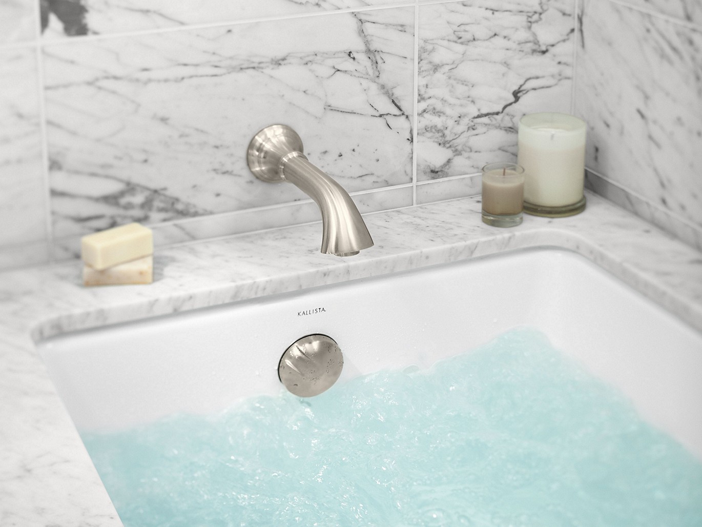 kallista inigo wall mount tub filler in brushed nickel - the ultimate guide to luxury plumbing by the delight of design