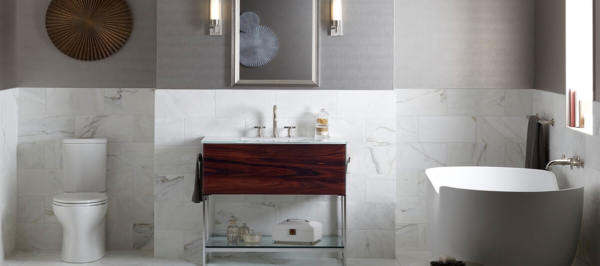 kallista vir stil faucet with cross handles in polished nickel and high spout robern adorn vanity kohler abrazo freestanding tub - the ultimate guide to luxury plumbing by the delight of design