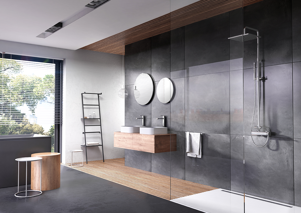 webert contemporary bathroom suite with single hole lav and square rainhead in polished chrome - the ultimate guide to luxury plumbing by the delight of design