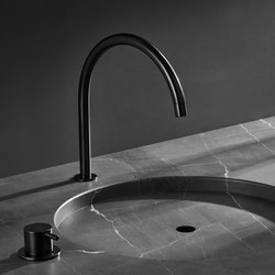 vola contemporary minimalist gooseneck remote valve lav faucet with knob handle in black - the ultimate guide to luxury plumbing by the delight of design
