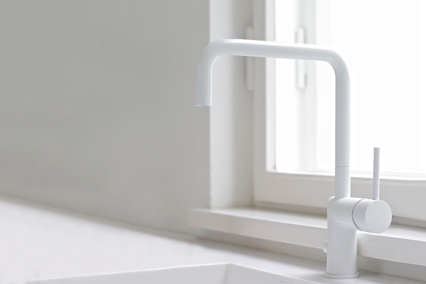 vola contemporary minimalist single hole kitchen faucet with side lever handle and 90 degree spout in white - the ultimate guide to luxury plumbing by the delight of design