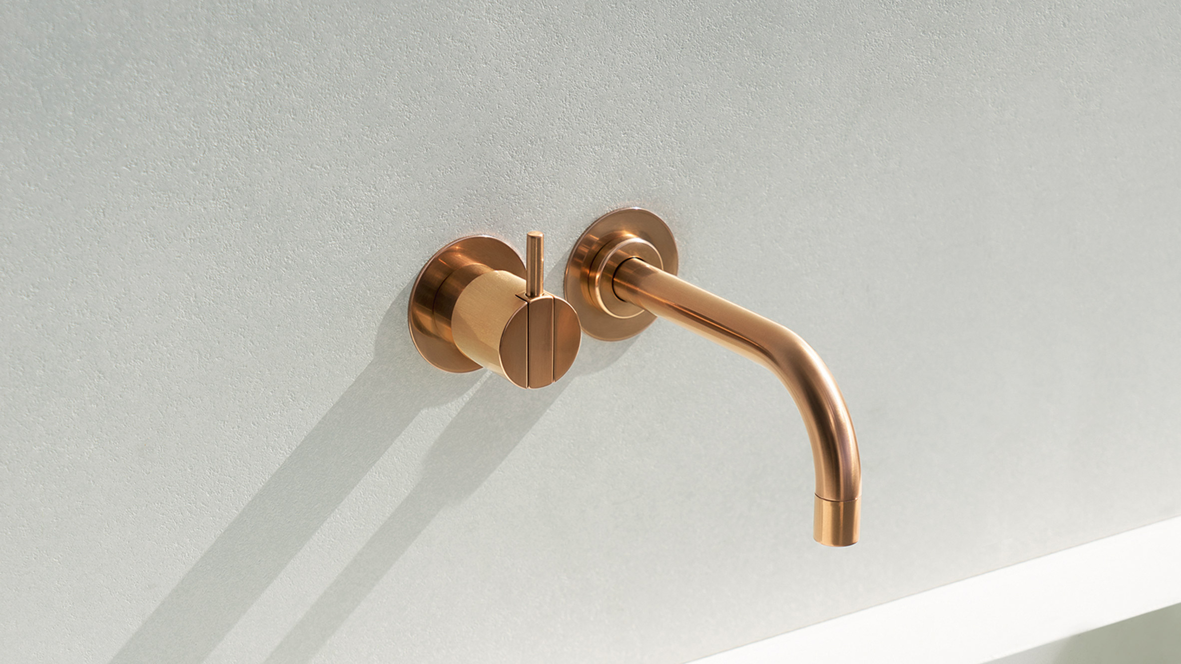 vola contemporary minimalist wall mount remote valve lav faucet with knob lever handle in rose gold with 90 degree spout - the ultimate guide to luxury plumbing by the delight of design
