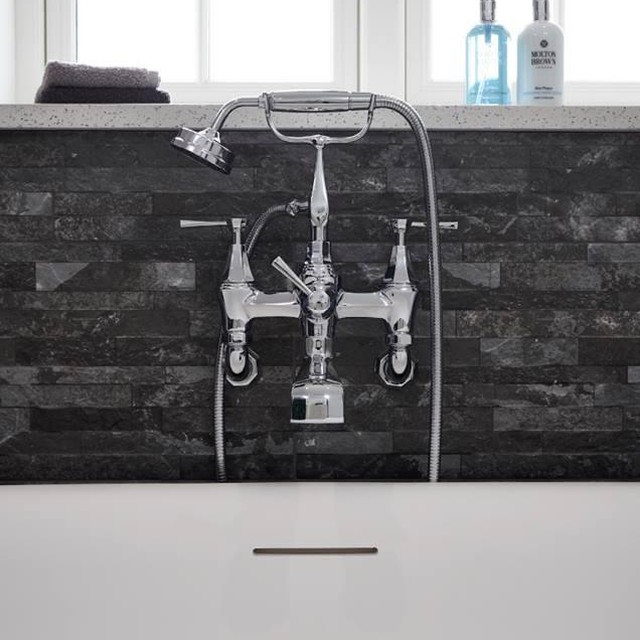 rohl deco wall mount tub filler with handshower and lever handles in polished chrome - the ultimate guide to luxury plumbing by the delight of design