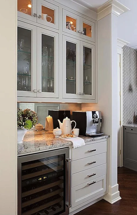 contemporary coffee bar in master suite