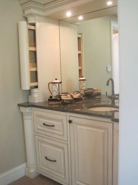 coffee bar in en suite master bathroom