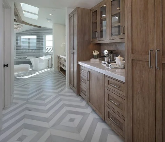 coffee bar in en suite master bathroom