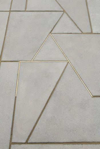cement tile with gold metallic grout