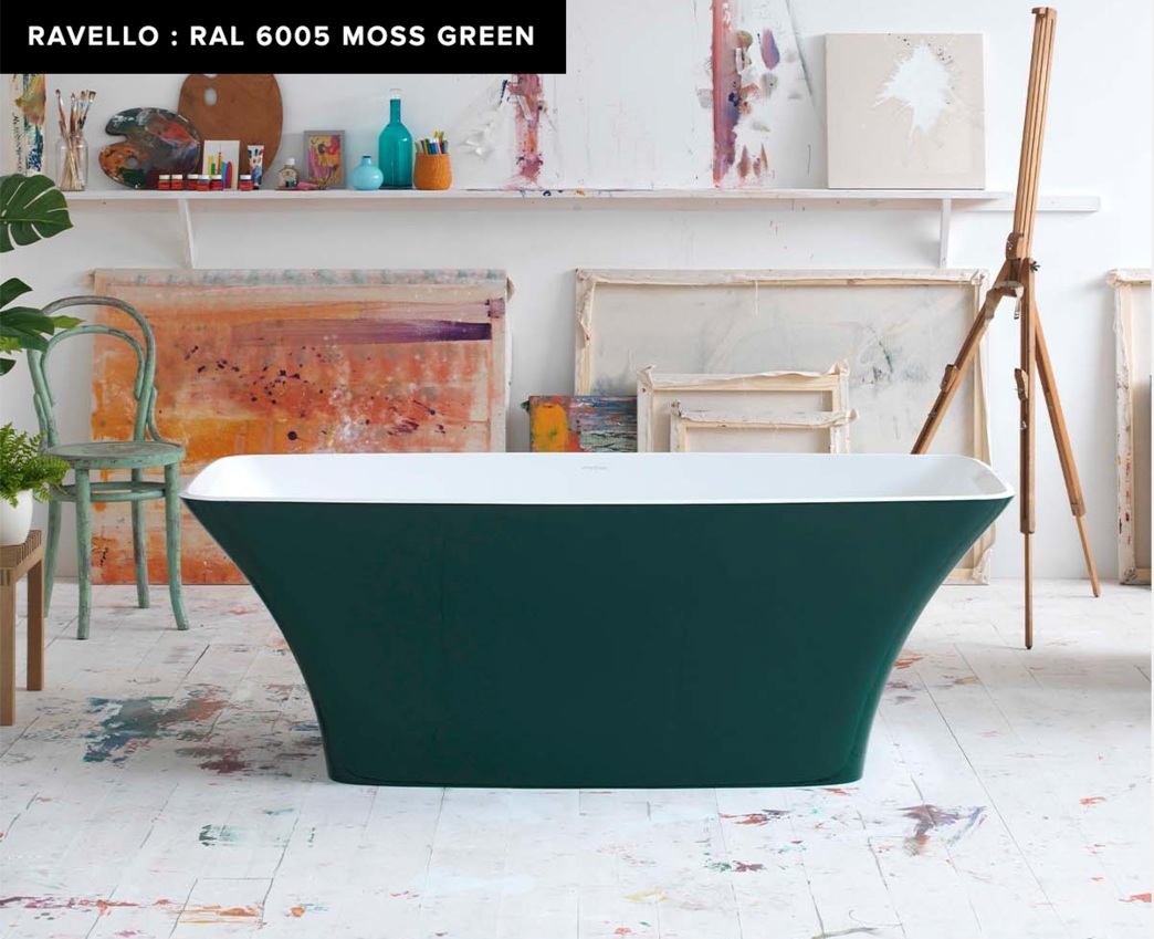 victoria + albert freestanding ravello tub in ral 6005 moss green