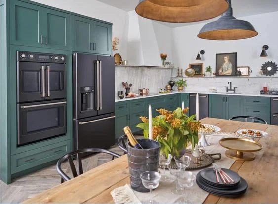 ge cafe black stainless with stainless handles emerald kitchen