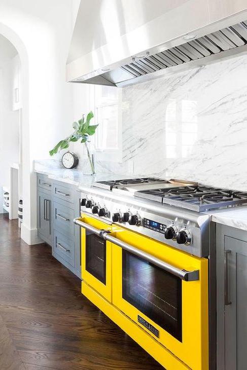 yellow colored appliance range