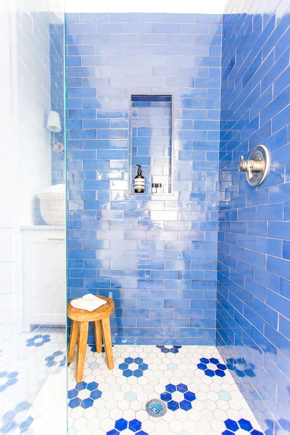 blue shower floral hex
