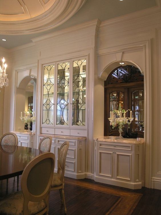 leaded glass white cabinet traditional