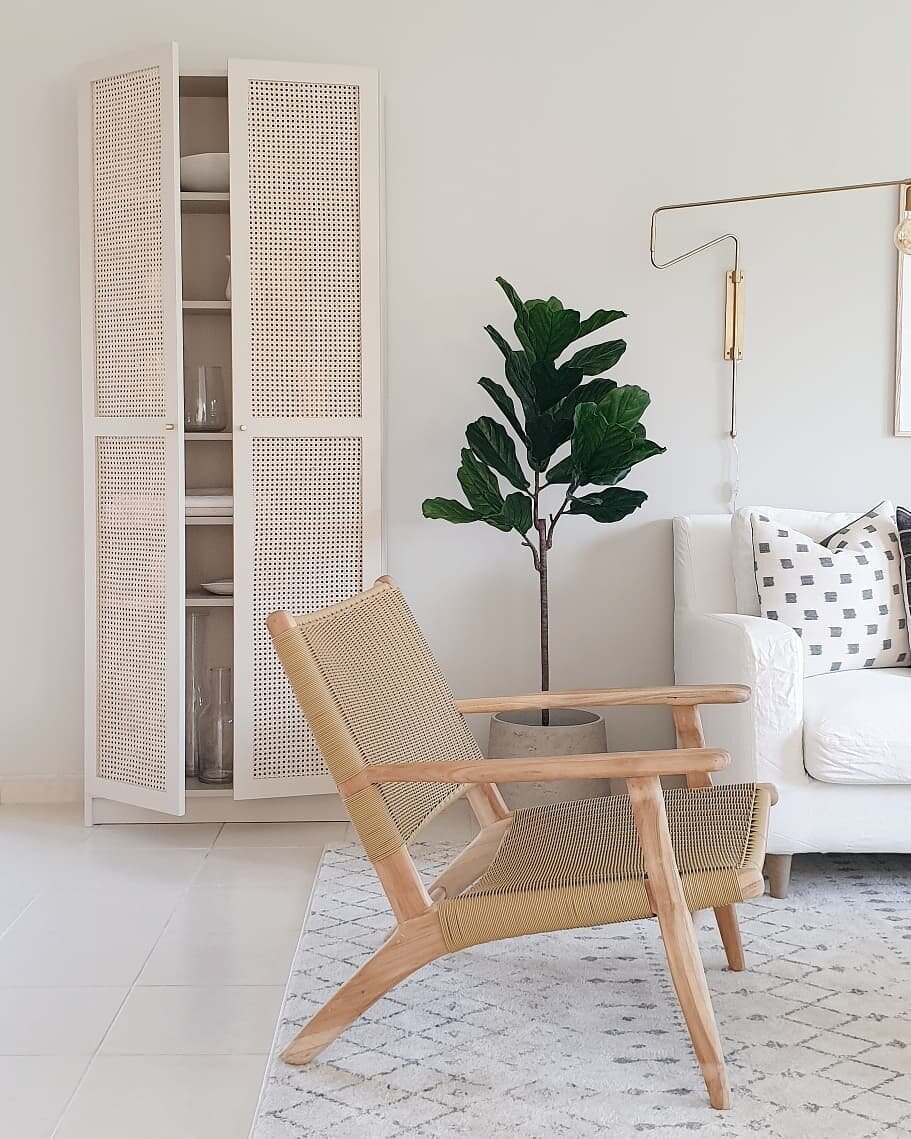 cane cabinet and carl hansen chair by @houseofhawkes