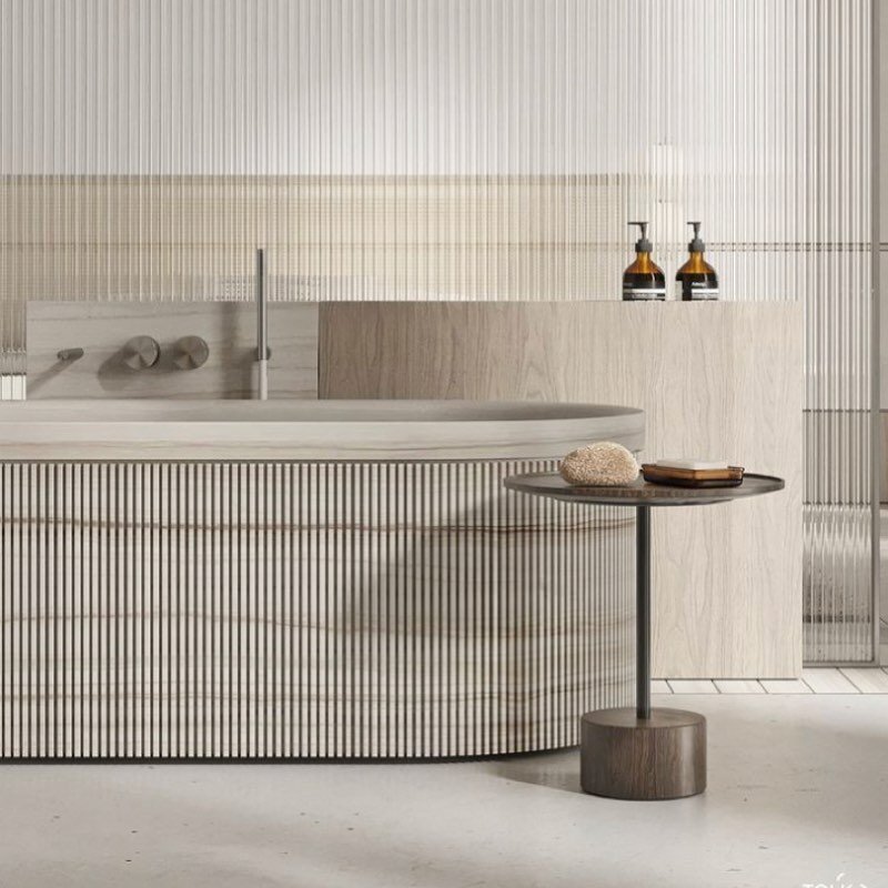 carved reeded marble stone bath tub