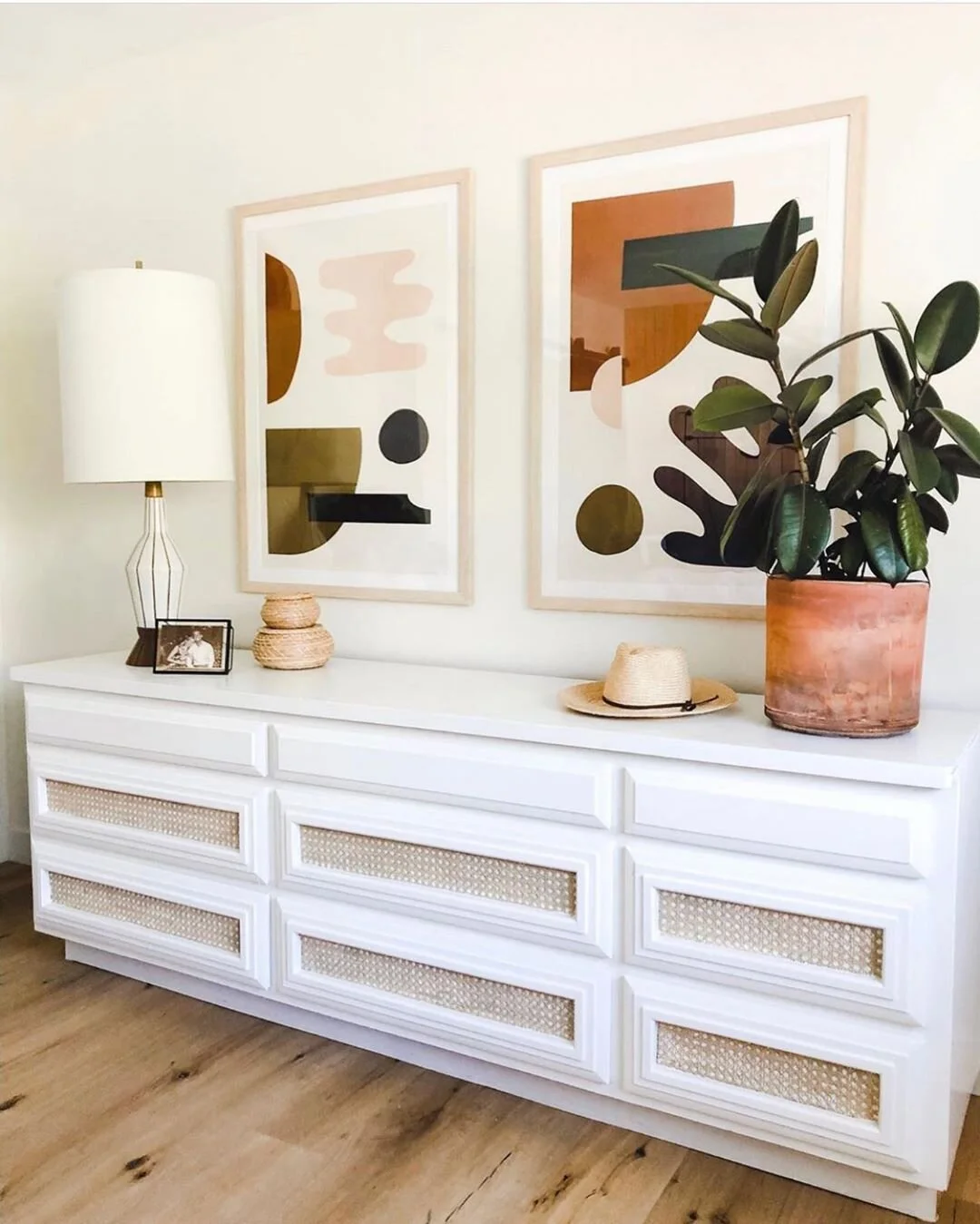 jan skacelik painting cane insert dresser drawer terracotta pot