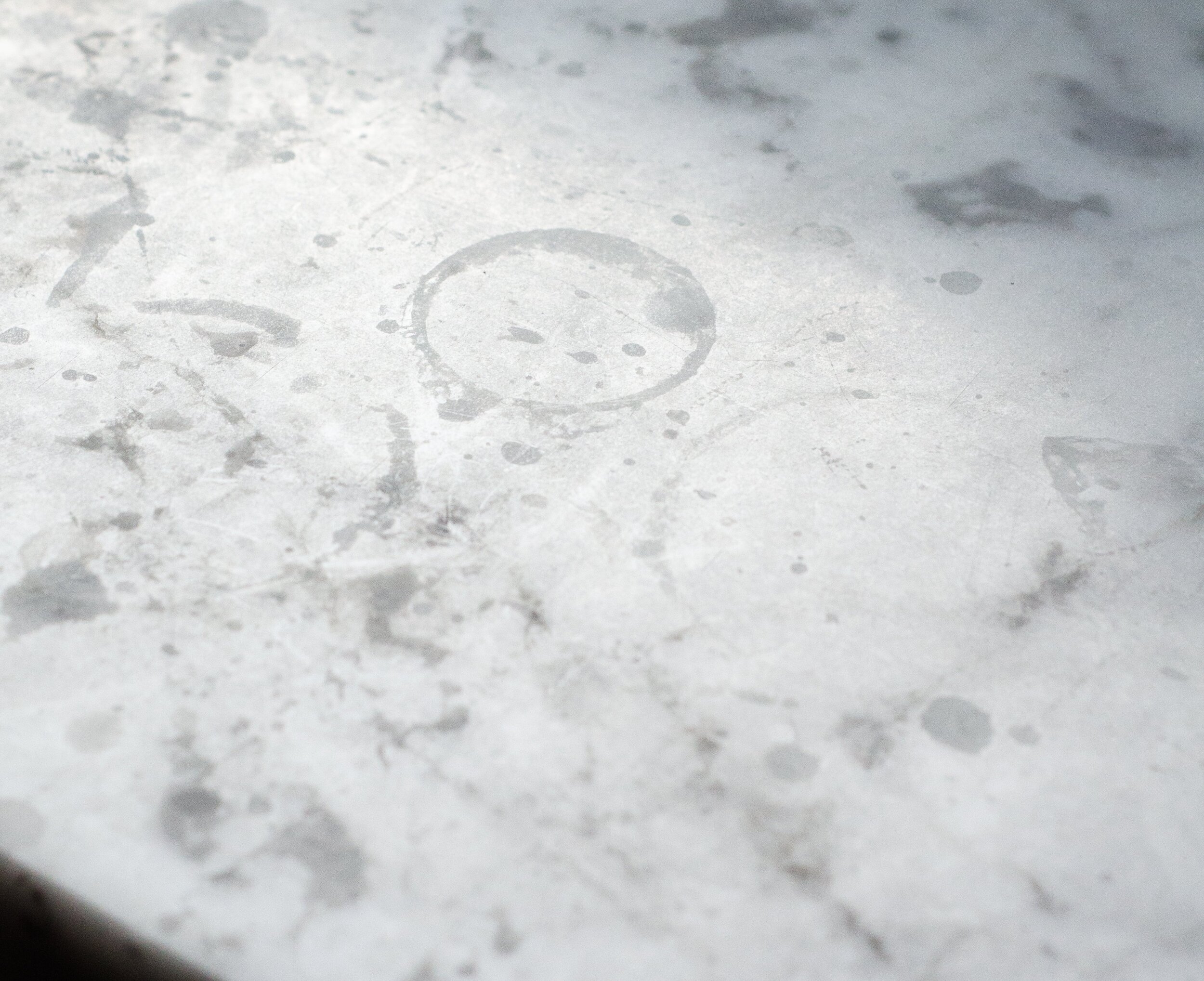 etched marble carrara top