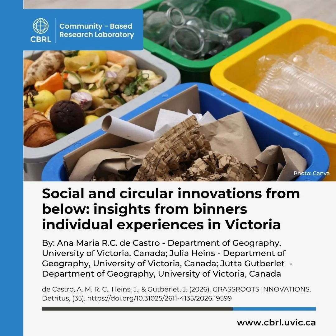 This week, we would like to highlight the work of Ana Maria R. C. de Castro, Postdoctoral Fellow with the Community-Based Research Lab (CBRL) and the Centre for Global Studies at the University of Victoria, alongside co-authors Julia Heins and Jutta 