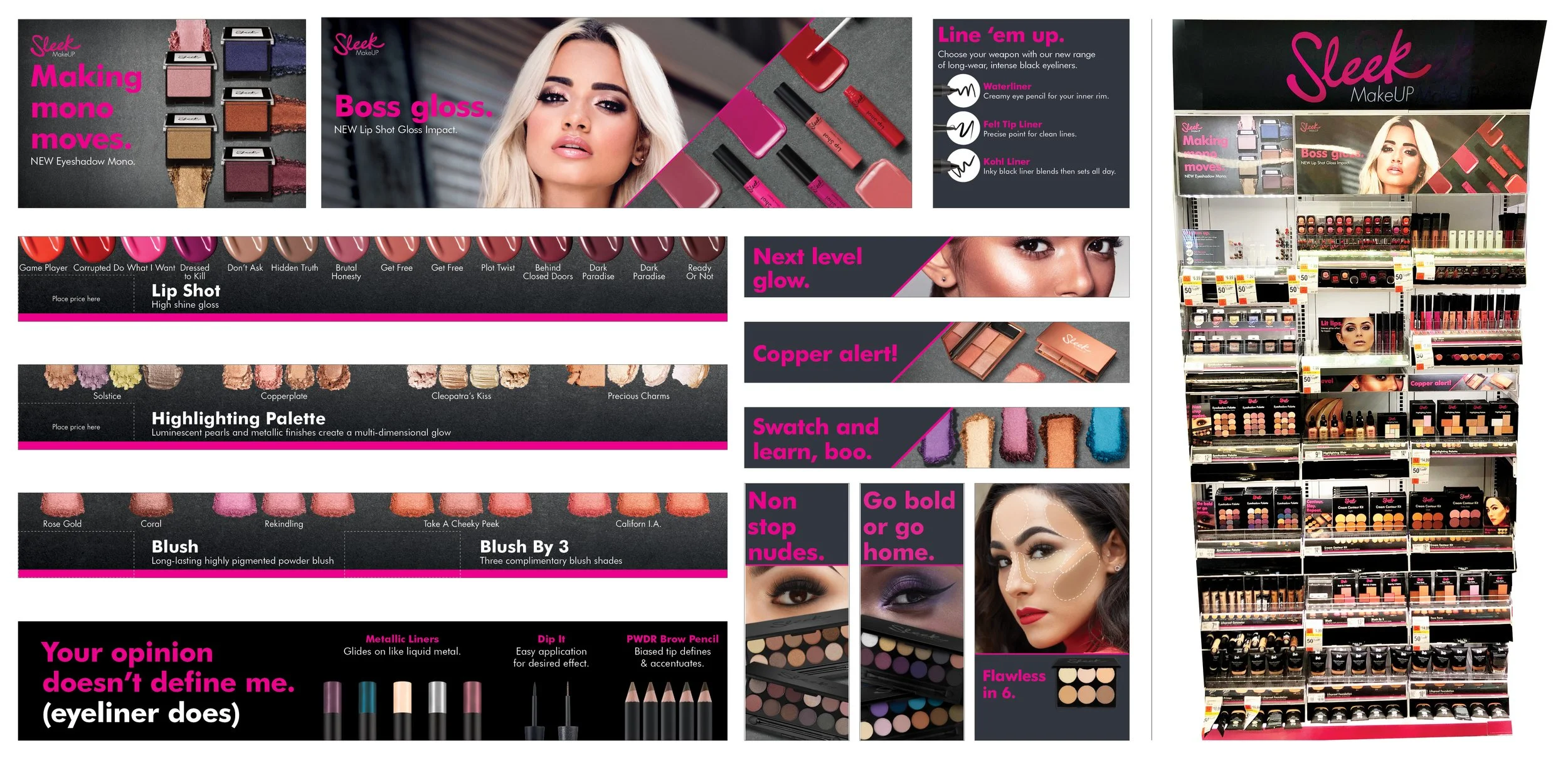 Sleek MakeUp Walgreens Wall Graphics, Strips, Tester Plates