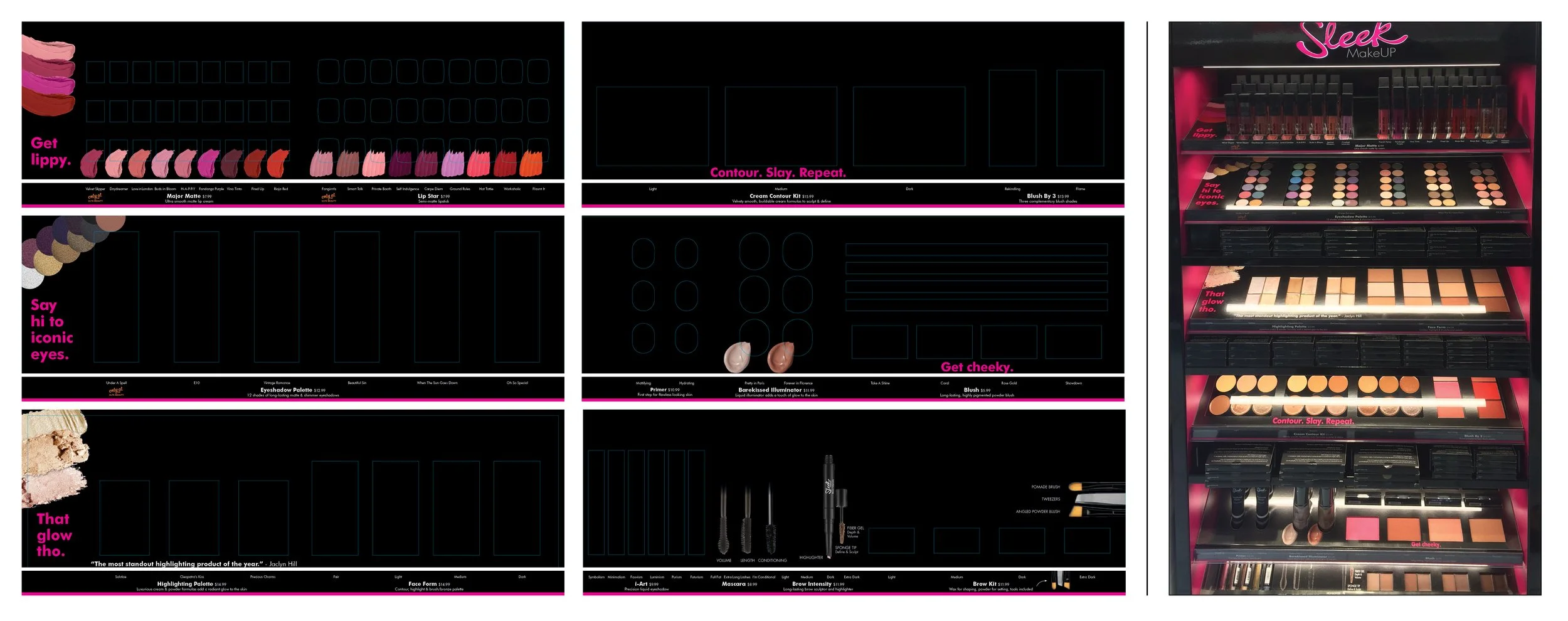 Sleek MakeUp ULTA Beauty Endcap Shelf and Strip Artwork