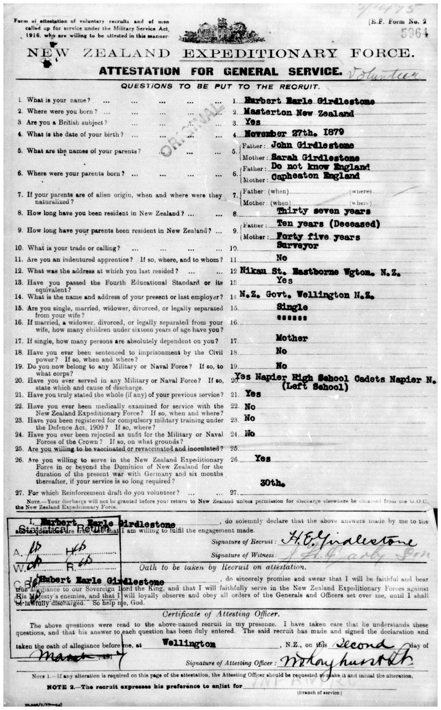 Girdlestone HE Attestation
