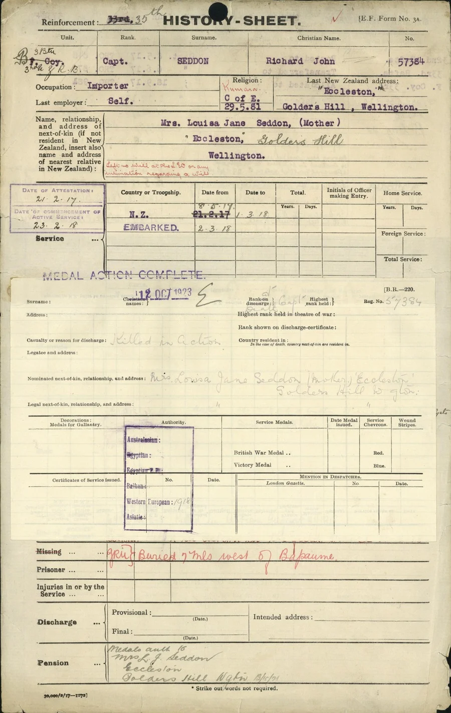Seddon RJS History Sheet
