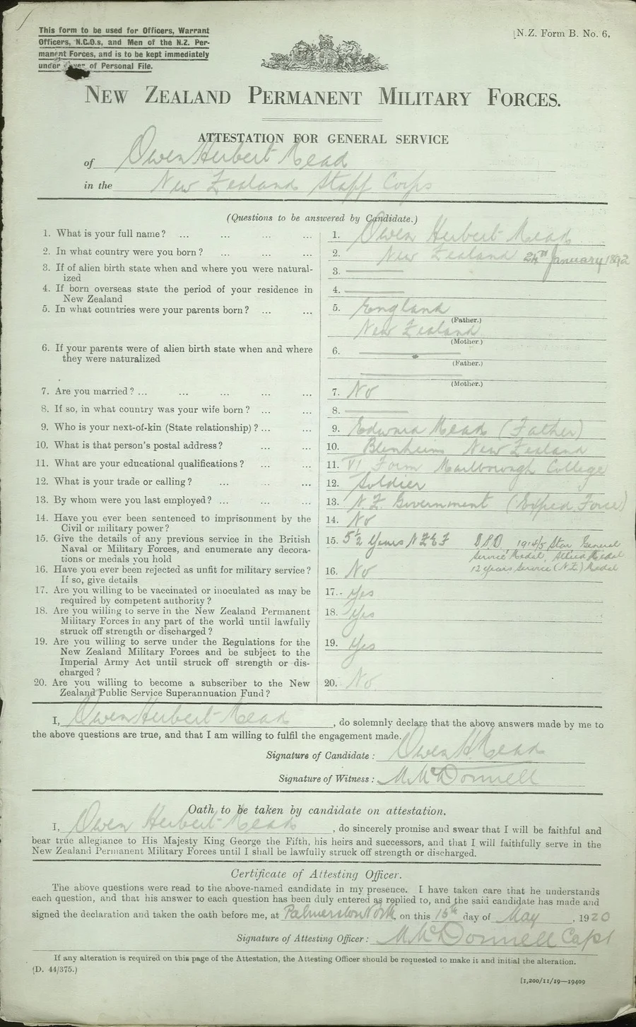 Mead O Attestation