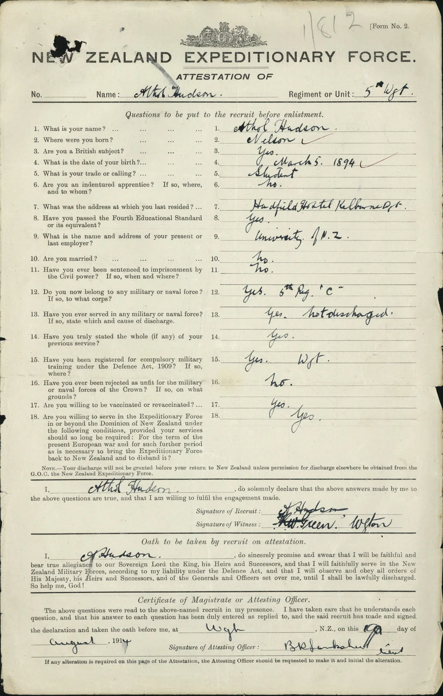 Hudson A Attestation