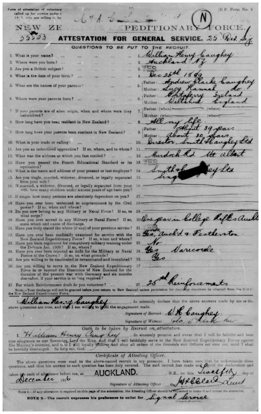 Caughey WH Attestation