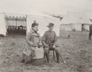 Richard and his mother at camp in South Africa