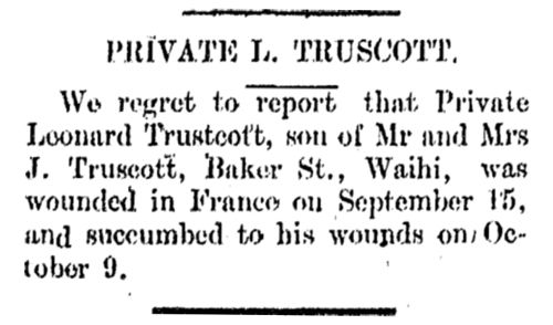 Obituary Thames Star, 17 October 1916