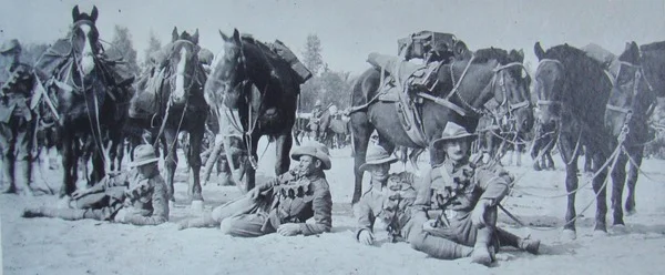  Stephen seated in centre, with his horse Paratutu behind him