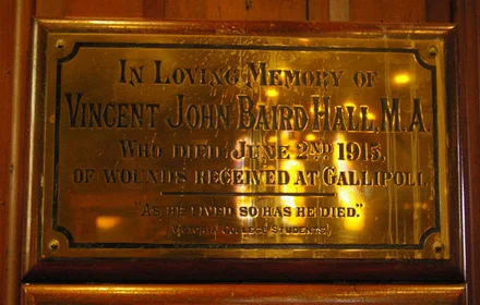 Memorial plaque, St Mark's Anglican Church 