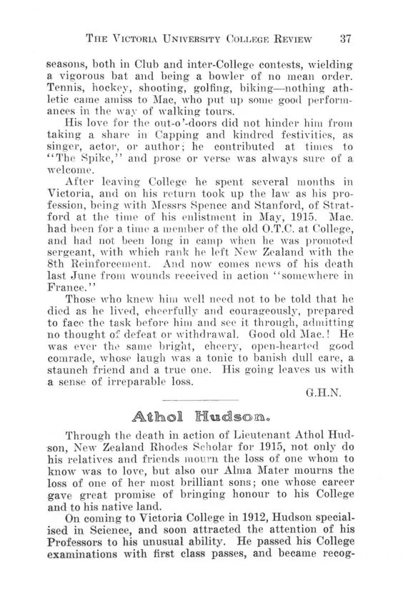 The Victoria University College Review