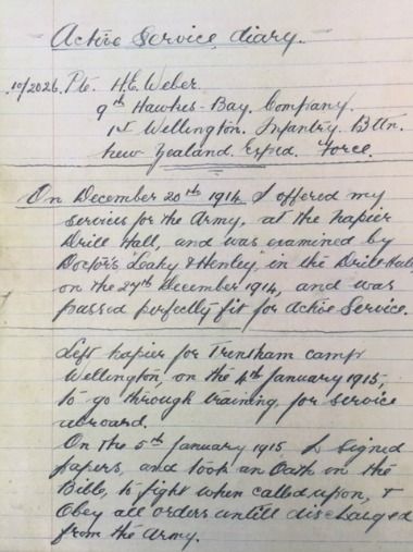 Weber diary excerpt