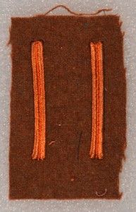 A wound stripe - distinction of dress bestowed on soldiers wounded in combat