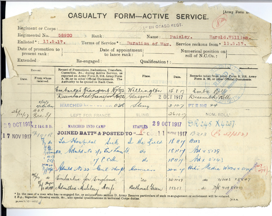 Paisley HW Casualty Page 1