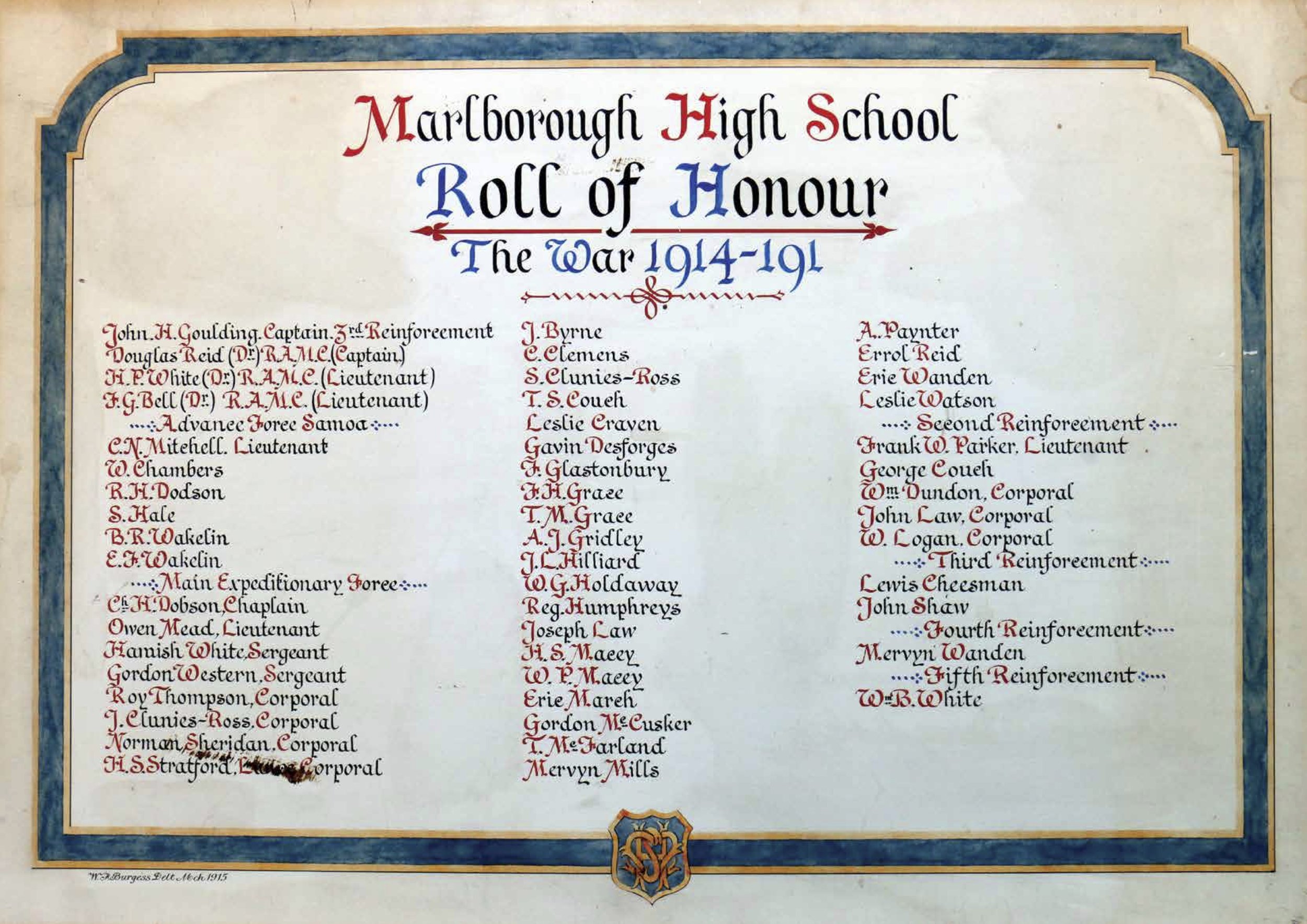 A Roll of Honour with no end-date