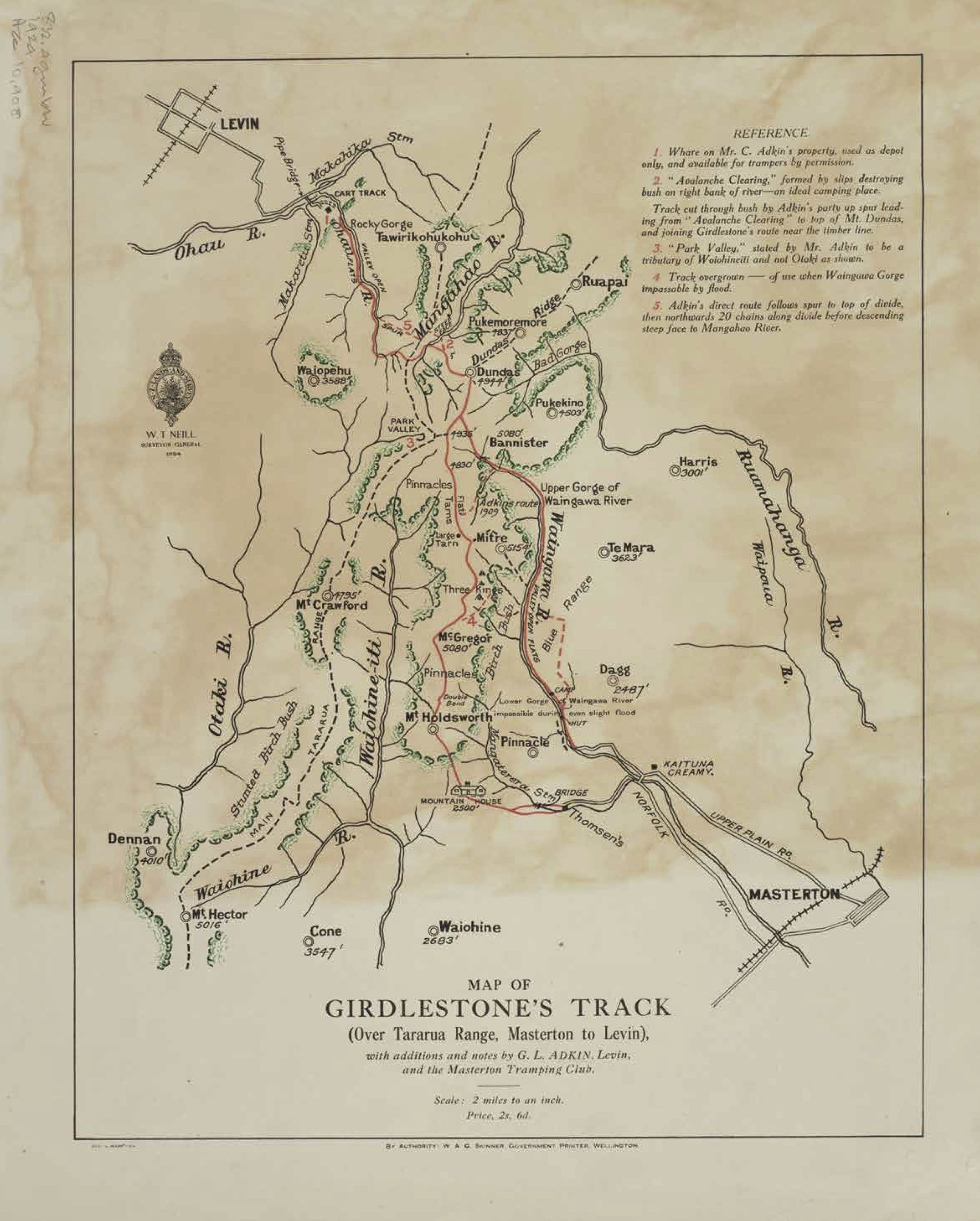 Map of Girdlestone's Track