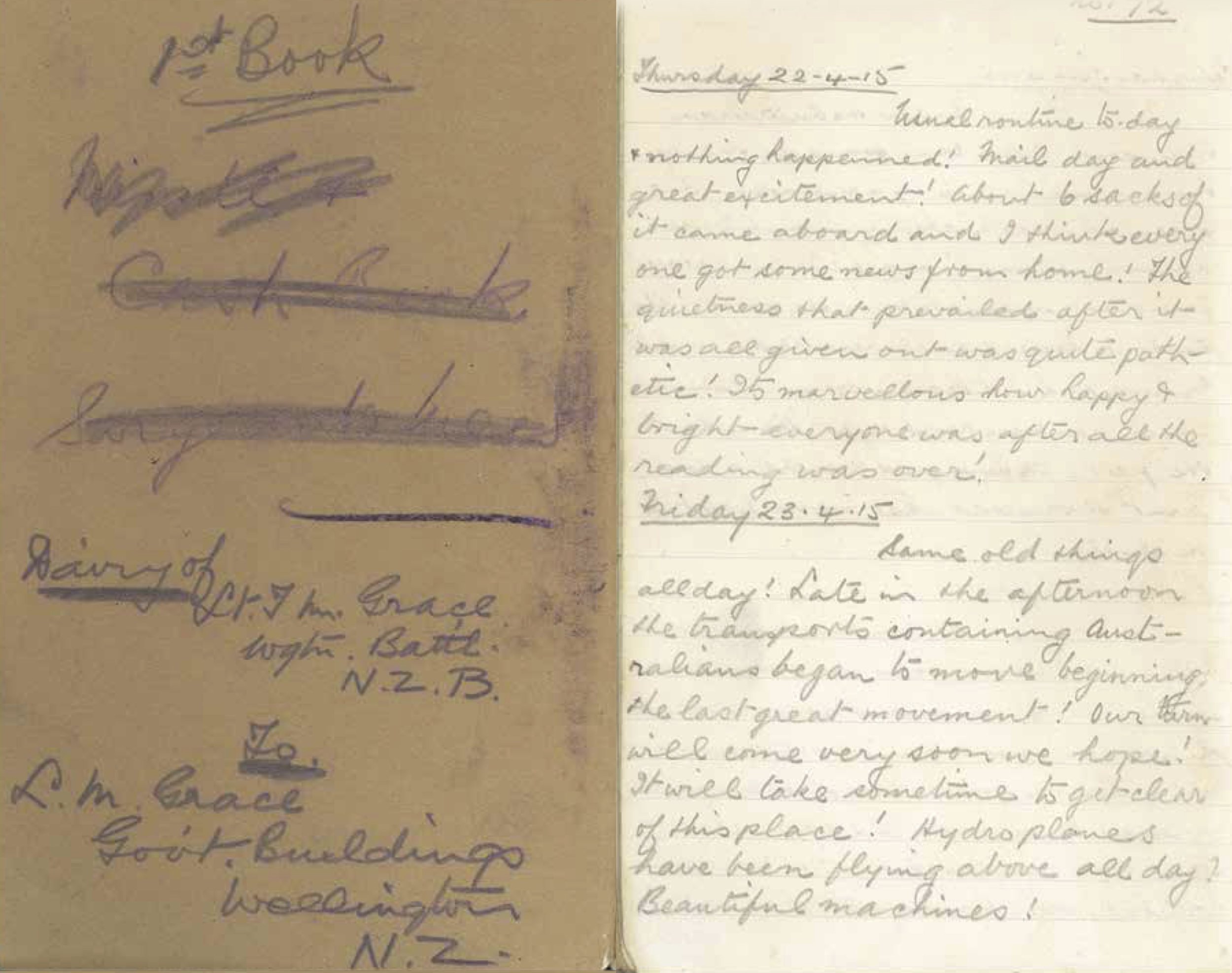 Hami's diary entry 23-25 April 1915