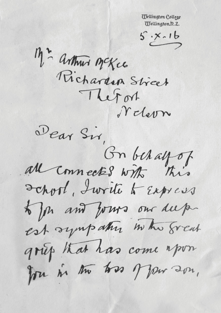 The Headmaster's sympathy letter