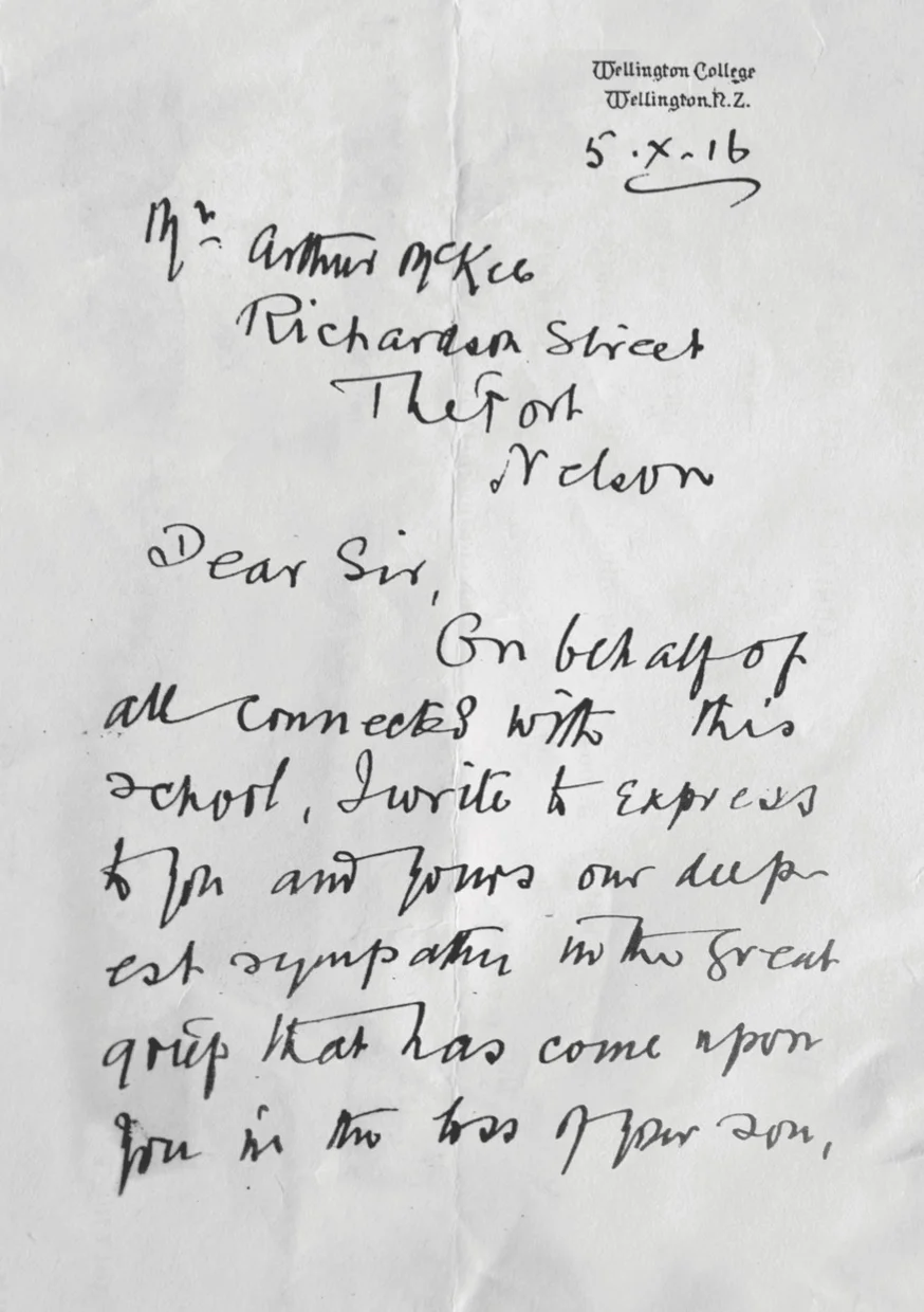 The Headmasters Sympathy Letter