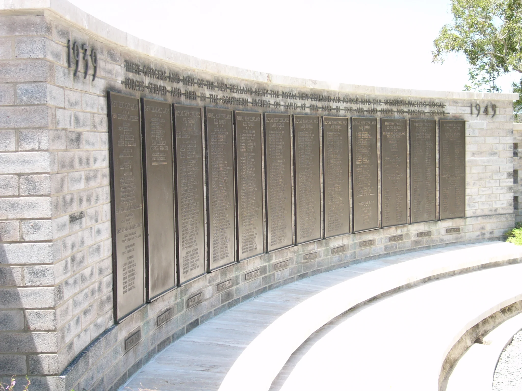 Bourail Memorial panels