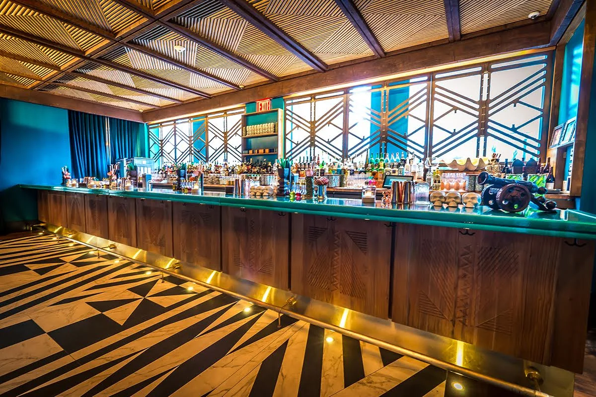The indoor bar at The Polynesian