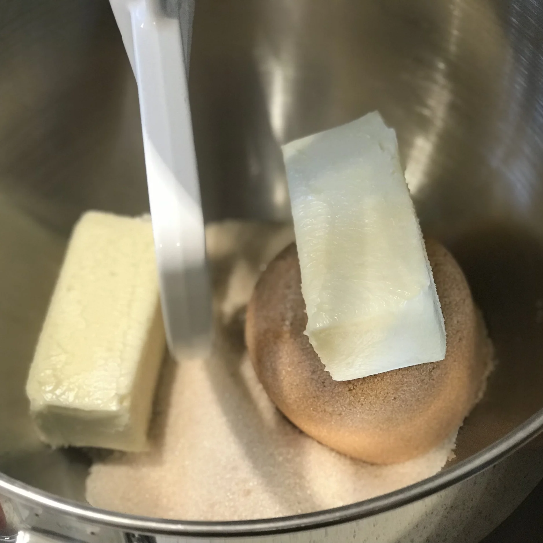 Creaming the butter and sugars