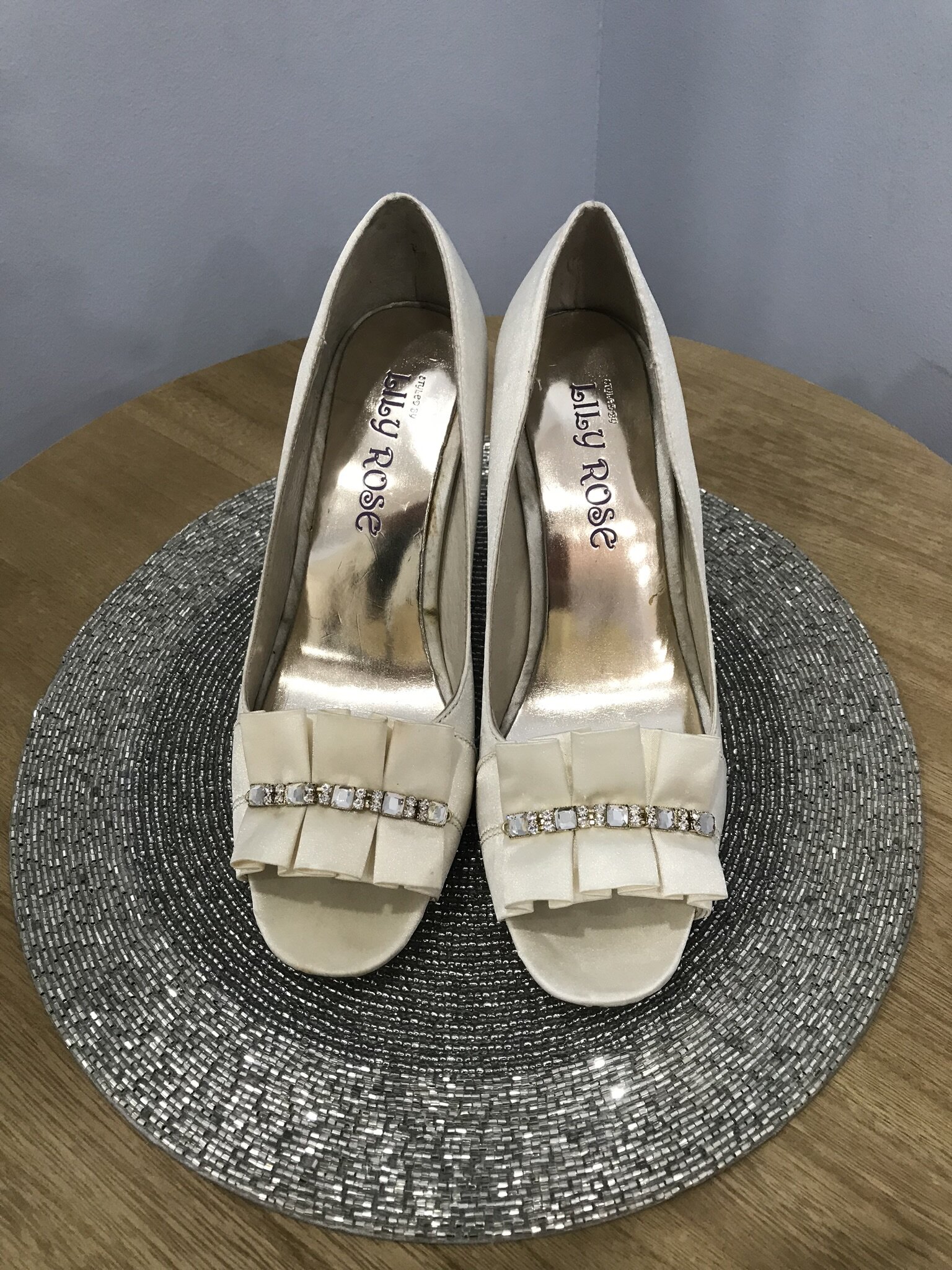 Lily Rose Shoes - Gigi Crystal in Ivory - Size 36
