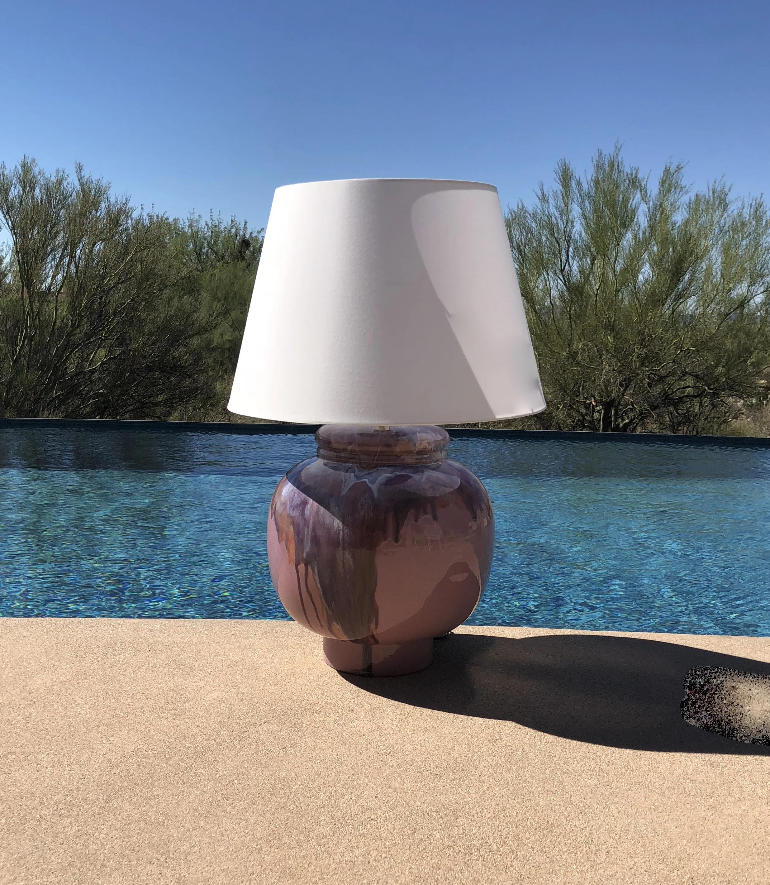 Mid Century Modern Drip Glaze Lamp