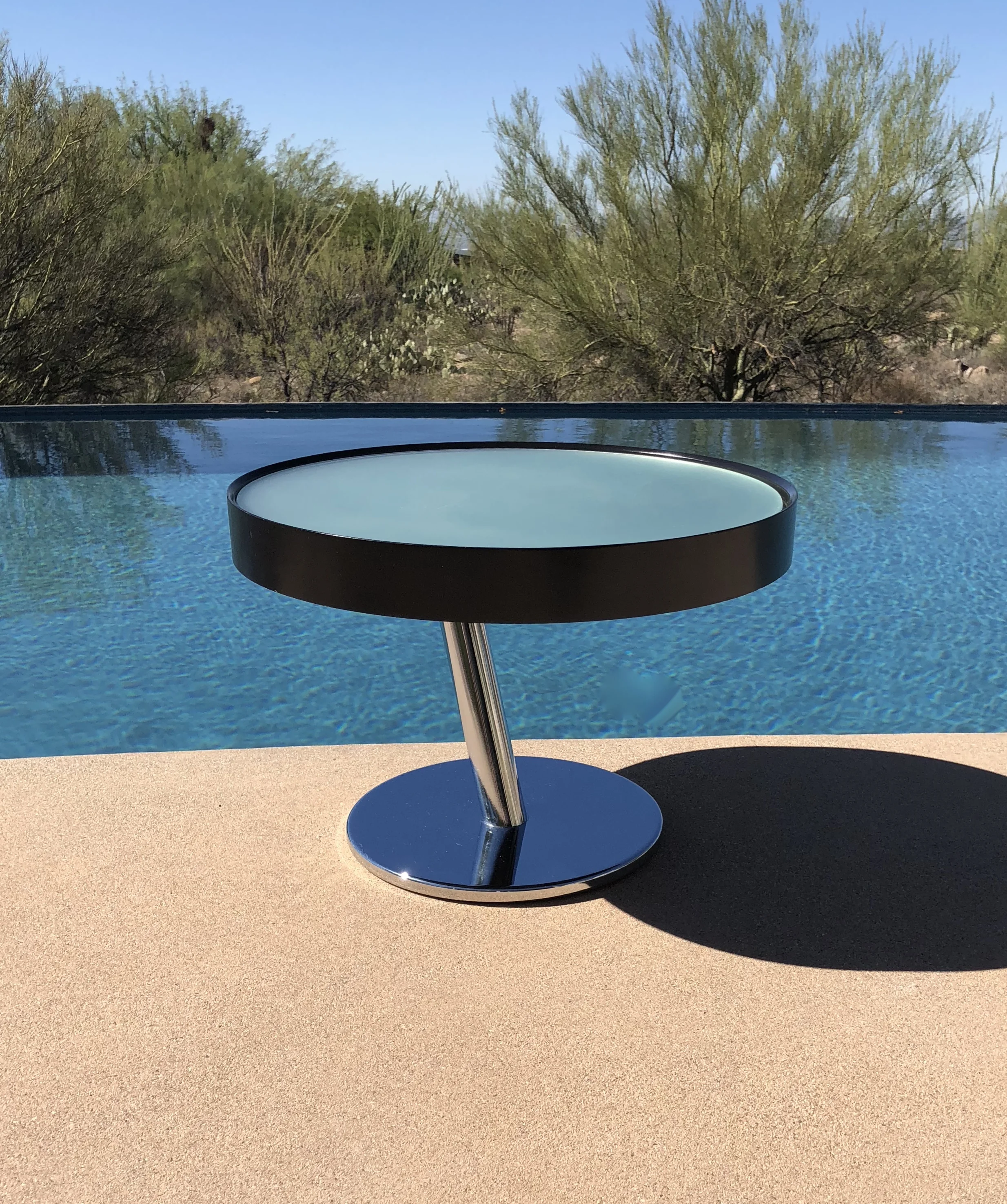 Mid Century Modern Chrome and Glass Tables
