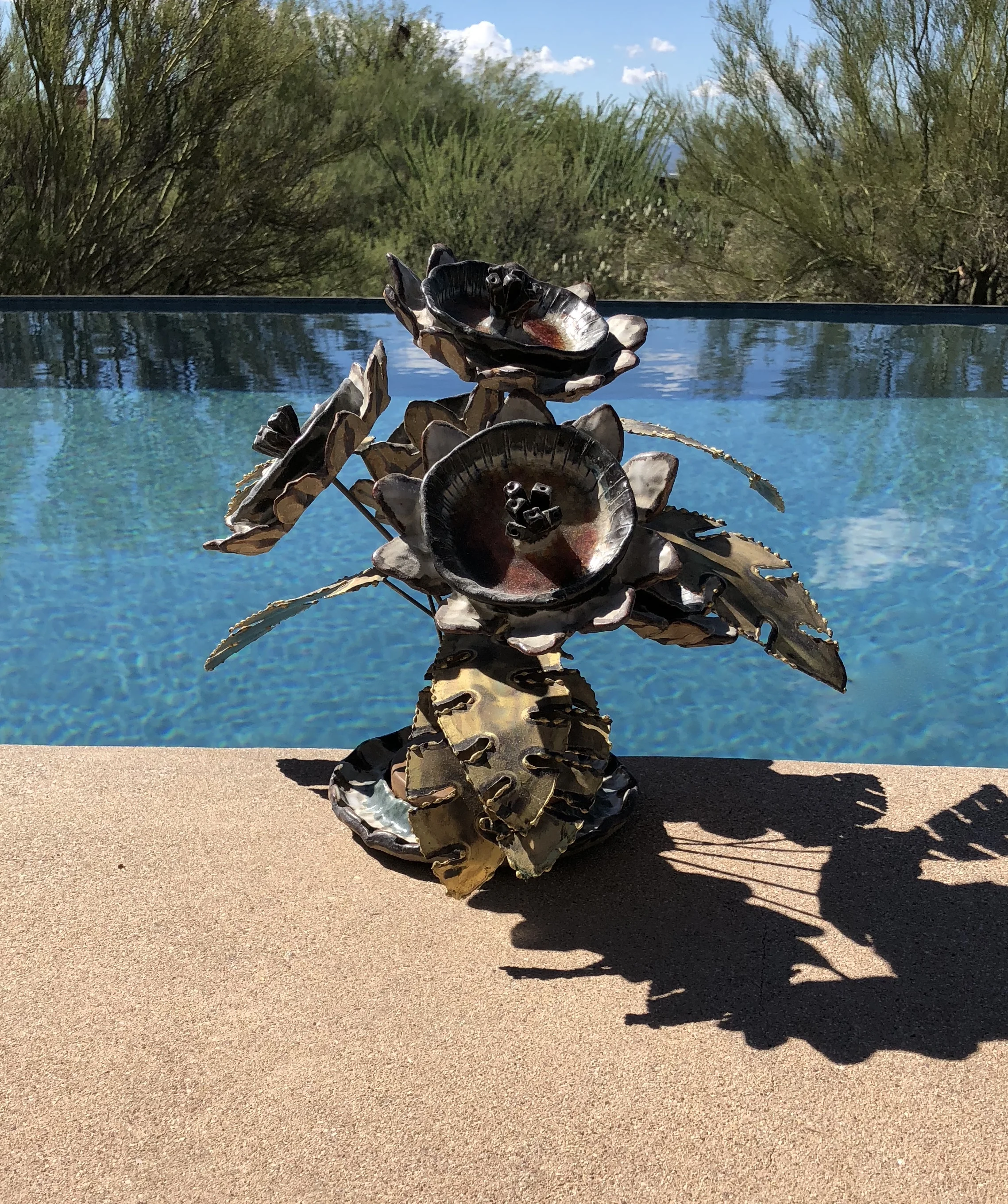 Vintage Winifred Cole Ceramic Metalware Sculpture