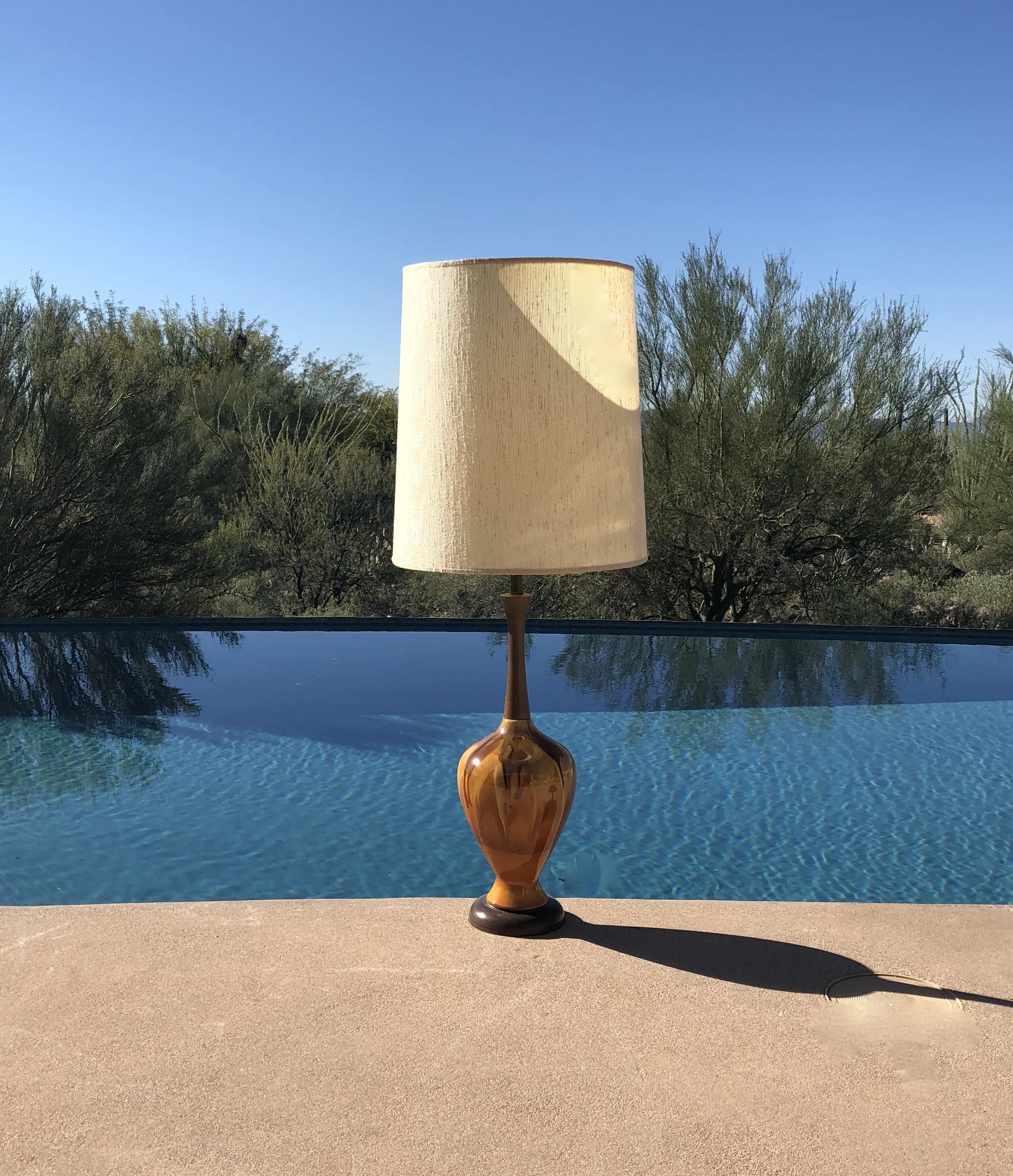 Mid Century Modern Drip Glaze Lamp