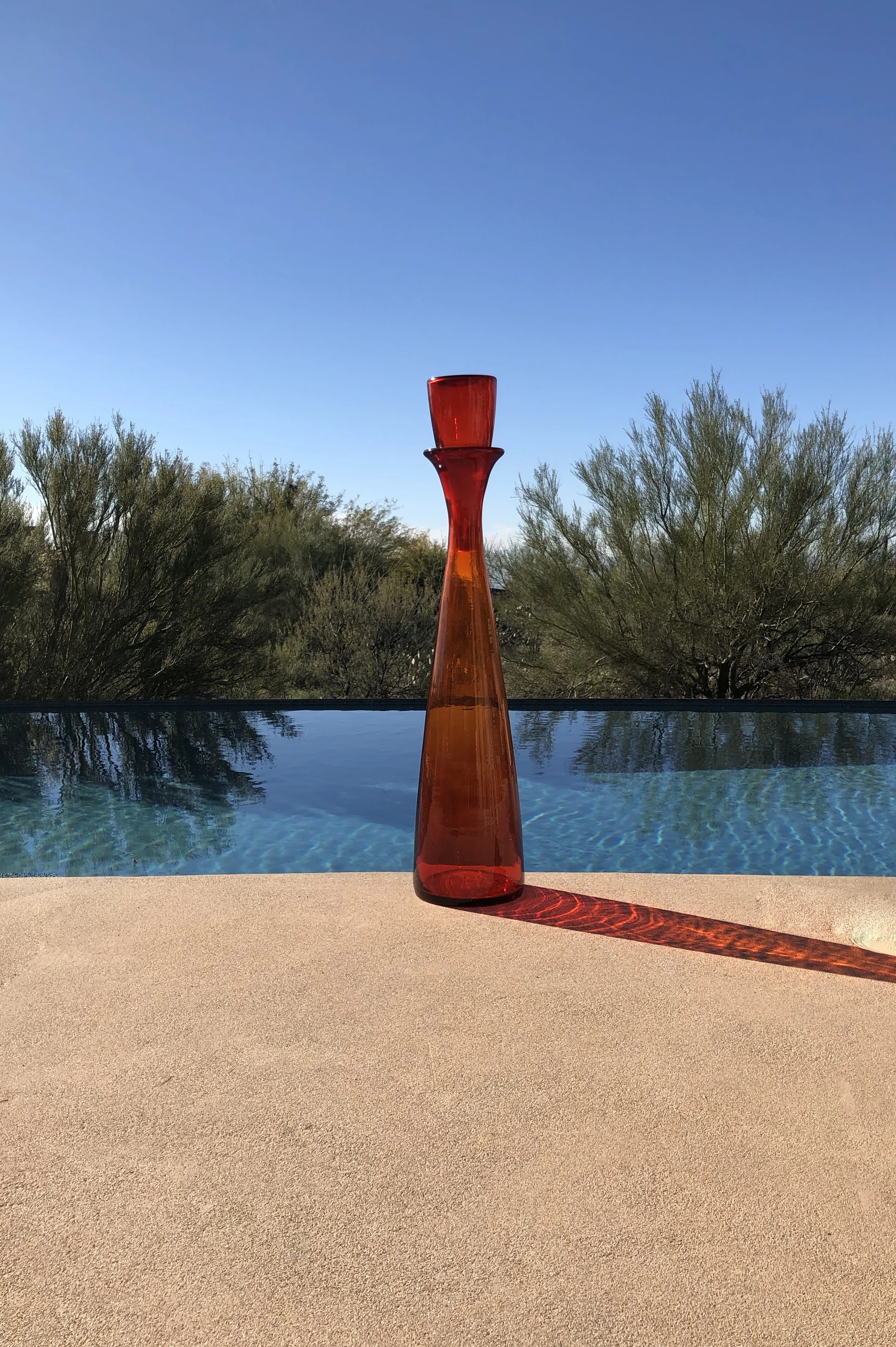 Mid Century Modern Blenko Floor Decanter